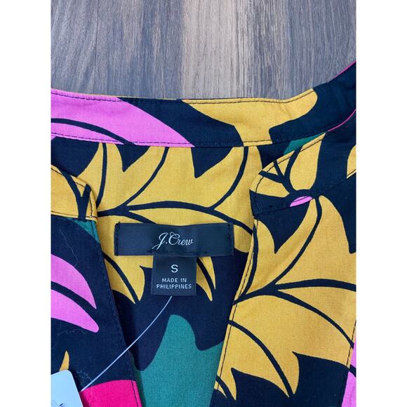 NEW Women J. Crew Open V-Neck Poplin Ratti Grandi Fiori floral 3/4 sleeve top S - Picture 5 of 5